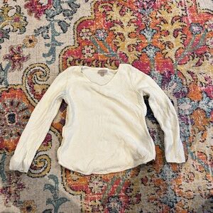 Banana Republic Cream Sweater With Side Zippers